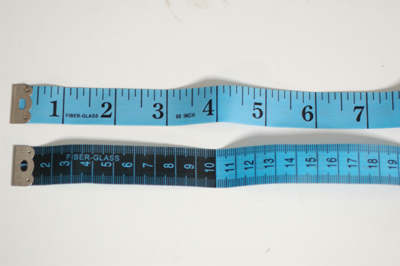 5' Sewing Tape Measure Fiberglass - U.S. and Metric - Blue with Black
